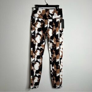 LEGEND Leggings Cow Print Yoga Active With Pockets Size M